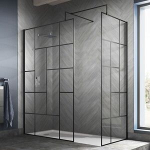 Abstract Frame Wetroom Screen with Support Bar 900mm Wide - 8mm Glass - Hudson Reed Abstract Frame Wetroom Screen with Support Bar 900mm Wide - 8mm Glass - Hudson Reed