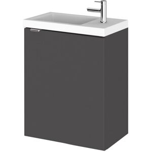 VASARI Hudson Reed Fusion Wall Hung 1-Door Vanity Unit with Compact Basin 400mm Wide - Gloss Grey VASARI Hudson Reed Fusion Wall Hung 1-Door Vanity Unit with Compact Basin 400mm Wide - Gloss Grey