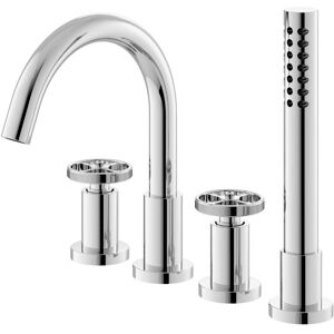 Hudson Reed - Nuie Revolution 4-Hole Bath Shower Mixer Tap - Chrome Hudson Reed - Nuie Revolution 4-Hole Bath Shower Mixer Tap - Chrome