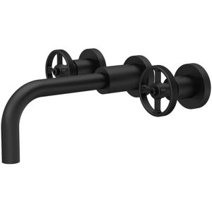 Hudson Reed - Nuie Revolution Wall Mounted Basin Mixer Tap - Matt Black Hudson Reed - Nuie Revolution Wall Mounted Basin Mixer Tap - Matt Black