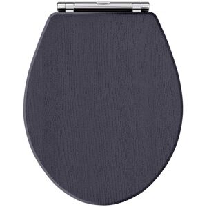 Park Lane - Hudson Reed Richmond Soft Close Toilet Seat Chrome Hinges - Twilight Blue Park Lane - Hudson Reed Richmond Soft Close Toilet Seat Chrome Hinges - Twilight Blue