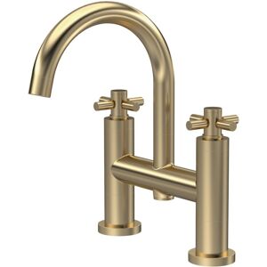 Hudson Reed - Tec Crosshead Bath Filler Tap Pillar Mounted - Brushed Brass Hudson Reed - Tec Crosshead Bath Filler Tap Pillar Mounted - Brushed Brass
