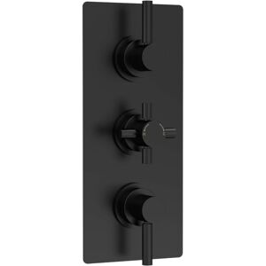 Hudson Reed - Tec Pura Concealed Shower Valve Triple Handle - Matt Black Hudson Reed - Tec Pura Concealed Shower Valve Triple Handle - Matt Black