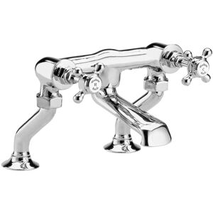 Hudson Reed - White Topaz Crosshead Bath Filler Tap Pillar Mounted - Chrome Hudson Reed - White Topaz Crosshead Bath Filler Tap Pillar Mounted - Chrome