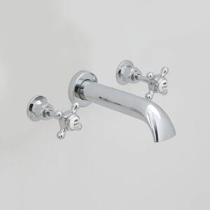 Hudson Reed Elizabeth Traditional Wall-Mounted Bathtub Faucet - Chrome White Hudson Reed Elizabeth Traditional Wall-Mounted Bathtub Faucet - Chrome White