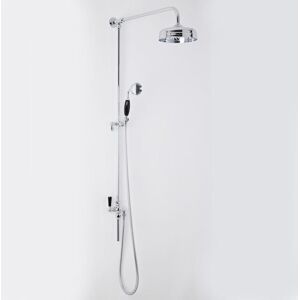 HUDSON REED Milano Elizabeth - Traditional Grand Rigid Riser with Fixed Rainfall Shower Head and Hand Shower Handset - Chrome & Black HUDSON REED Milano Elizabeth - Traditional Grand Rigid Riser with Fixed Rainfall Shower Head and Hand Shower Handset - Chrome & Black
