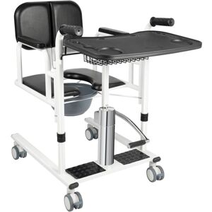 CNCEST Hydraulic Patient Transfer Chair, Toilet Chair, Shower Chair, Height Adjustable, with Wheeled Seat and Split Seat, Supports up to 150 kg, for Sick, CNCEST Hydraulic Patient Transfer Chair, Toilet Chair, Shower Chair, Height Adjustable, with Wheeled Seat and Split Seat, Supports up to 150 kg, for Sick,
