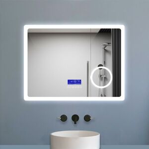 BIUBIUBATH Bluetooth Bathroom Mirror with Light and 3x Magnifying 1000x600mm Illuminated Vanity Mirror with Demister Touch Switch BIUBIUBATH Bluetooth Bathroom Mirror with Light and 3x Magnifying 1000x600mm Illuminated Vanity Mirror with Demister Touch Switch