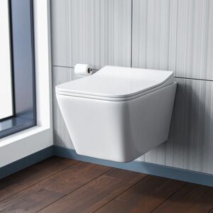 NES HOME Inton Rimless Wall Hung Toilet Pan + Soft Close Toilet Seat NES HOME Inton Rimless Wall Hung Toilet Pan + Soft Close Toilet Seat