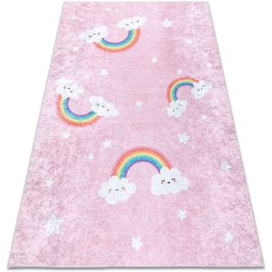 Rugsx - junior 52063.802 washing carpet Rainbow, clouds for children anti-slip - pink pink 200x290 cm Rugsx - junior 52063.802 washing carpet Rainbow, clouds for children anti-slip - pink pink 200x290 cm