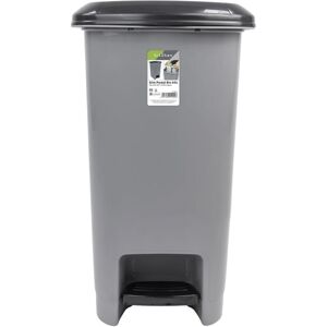 JVL - Slim Plastic Lidded Foot Pedal Waste Bin, 60L, Grey JVL - Slim Plastic Lidded Foot Pedal Waste Bin, 60L, Grey