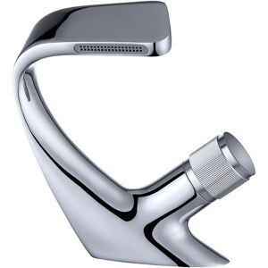 Gotrays - Knurled Handle Bathroom Waterfall Hot and Cold Mixer Tap Matt Brass/Chrome Sink Faucet,Silver Gotrays - Knurled Handle Bathroom Waterfall Hot and Cold Mixer Tap Matt Brass/Chrome Sink Faucet,Silver