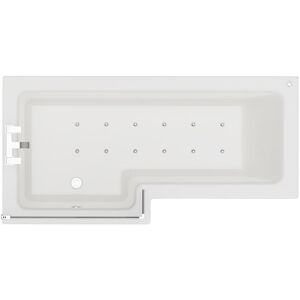 Wholesale Domestic - Loire 1700mm 12 Jet Chrome Easifit Left Hand l Shaped Spa Shower Bath with Bath Screen and Front Bath Panel Wholesale Domestic - Loire 1700mm 12 Jet Chrome Easifit Left Hand l Shaped Spa Shower Bath with Bath Screen and Front Bath Panel