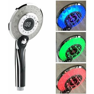 HOOPZI LED Handheld Shower Head 3 Colors Temperature Control Hand Shower with Digital Temperature Display Water Saving 3 Spray Mode HOOPZI LED Handheld Shower Head 3 Colors Temperature Control Hand Shower with Digital Temperature Display Water Saving 3 Spray Mode