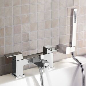 Nes Home - Aldo Contemporary Chrome Basin Sink Mono Mixer Tap And Bath Shower Mixer Tap & Waste Nes Home - Aldo Contemporary Chrome Basin Sink Mono Mixer Tap And Bath Shower Mixer Tap & Waste