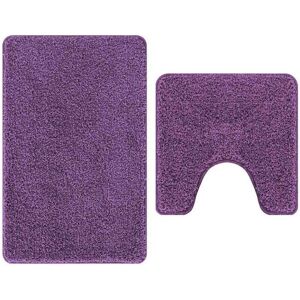 Anti-slip Bath Mat Set 2 pcs Purple PP vidaXL Anti-slip Bath Mat Set 2 pcs Purple PP vidaXL