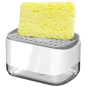 CSPARKV Liquid Soap Dispenser with Sponge Holder 2 in 1, Dishwashing Liquid Dispenser, Plastic Hand Pump Dispenser for Kitchen Sink Bathroom CSPARKV Liquid Soap Dispenser with Sponge Holder 2 in 1, Dishwashing Liquid Dispenser, Plastic Hand Pump Dispenser for Kitchen Sink Bathroom