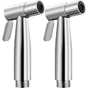 Litzee - 2 Pack Stainless Steel Handheld Bidet Sprayer Head for Bathroom Kitchen Toilet Cleaning Litzee - 2 Pack Stainless Steel Handheld Bidet Sprayer Head for Bathroom Kitchen Toilet Cleaning