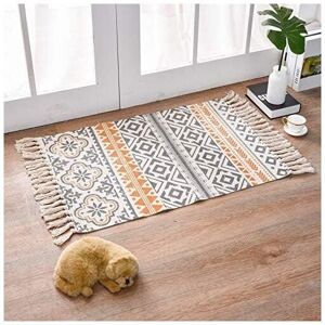 Longziming - Living Room Rug, Ethnic Non-Slip Rug, 90×60cm Geometric Printing Style Fringed Carpet, Washable Cotton Rugs for Living Room, Bedroom, Longziming - Living Room Rug, Ethnic Non-Slip Rug, 90×60cm Geometric Printing Style Fringed Carpet, Washable Cotton Rugs for Living Room, Bedroom,