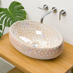Livingandhome - Modern Above Counter Oval Marble Bathroom Vessel Sink Livingandhome - Modern Above Counter Oval Marble Bathroom Vessel Sink