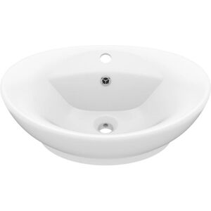 vidaXL Luxury Oval Ceramic Bathroom Basin - White vidaXL Luxury Oval Ceramic Bathroom Basin - White