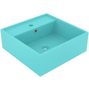 vidaXL Luxury Basin Overflow Square Matt Light Green 41x41 cm Ceramic - Bathroom Sink vidaXL Luxury Basin Overflow Square Matt Light Green 41x41 cm Ceramic - Bathroom Sink