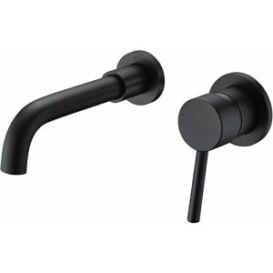 ODIPIE Matte black wall-mounted bathroom faucet, incl. pre-cut valve, ODIPIE Matte black wall-mounted bathroom faucet, incl. pre-cut valve,