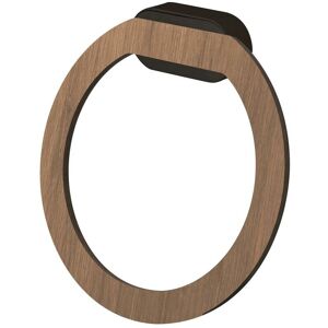 Bisk - Matte Black/Brown Oval Towel Holder Ring Wall Mounted Bisk - Matte Black/Brown Oval Towel Holder Ring Wall Mounted