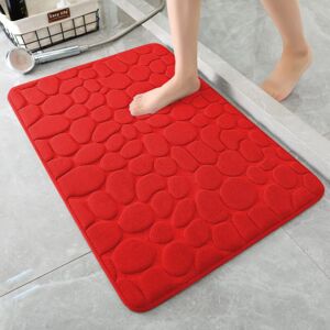 COOCHEER Memory Foam Bath Mat - Absorbent Shower Mat - Bath Mat - Decorative Mat - Non-Slip - for Bathroom and Living Room - 40 x 60 cm - Red,35D Memory Foam COOCHEER Memory Foam Bath Mat - Absorbent Shower Mat - Bath Mat - Decorative Mat - Non-Slip - for Bathroom and Living Room - 40 x 60 cm - Red,35D Memory Foam