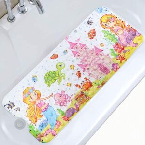 CSPARKV Mermaid)Non-Slip Bath Mat 100x40cm, Anti-Slip Bathtub Mat with 200 Suction Cups pvc Material, Shower Mat with Cartoon Marine Animals for Kids and Baby CSPARKV Mermaid)Non-Slip Bath Mat 100x40cm, Anti-Slip Bathtub Mat with 200 Suction Cups pvc Material, Shower Mat with Cartoon Marine Animals for Kids and Baby