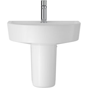 Balterley - Mila Round 1 Tap Hole Ceramic Basin & Semi Pedestal, 420mm Balterley - Mila Round 1 Tap Hole Ceramic Basin & Semi Pedestal, 420mm