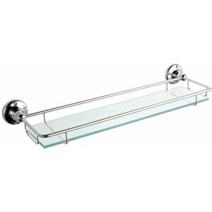Milano - Elizabeth - Traditional Wall Mounted Bathroom Glass Shelf and Chrome Frame Milano - Elizabeth - Traditional Wall Mounted Bathroom Glass Shelf and Chrome Frame
