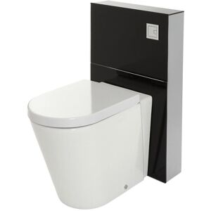 Arca - 504mm Bathroom Toilet wc Unit with Back to Wall Pan Cistern and Soft Close Seat - Black - Milano Arca - 504mm Bathroom Toilet wc Unit with Back to Wall Pan Cistern and Soft Close Seat - Black - Milano