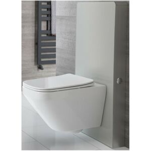 Arca - Modern 483mm Bathroom Toilet wc Unit with Wall Hung Rimless Pan Cistern and Soft Close Seat - White wc Unit - Milano Arca - Modern 483mm Bathroom Toilet wc Unit with Wall Hung Rimless Pan Cistern and Soft Close Seat - White wc Unit - Milano