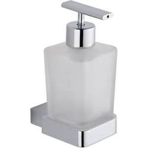 HUDSON REED Milano Arvo Wall Mounted Square Glass Bathroom Soap Dispenser and Chrome Holder HUDSON REED Milano Arvo Wall Mounted Square Glass Bathroom Soap Dispenser and Chrome Holder