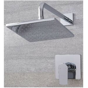 Milano Hunston Manual Mixer Shower Valve with Square Rainfall Shower Head and Wall Mounted Arm - Chrome Milano Hunston Manual Mixer Shower Valve with Square Rainfall Shower Head and Wall Mounted Arm - Chrome