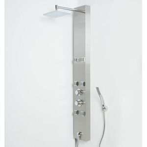 Milano - Easton - Modern Exposed Thermostatic Shower Tower Panel with Rainfall Shower Head Hand Shower Handset & Body Jets - Chrome Milano - Easton - Modern Exposed Thermostatic Shower Tower Panel with Rainfall Shower Head Hand Shower Handset & Body Jets - Chrome