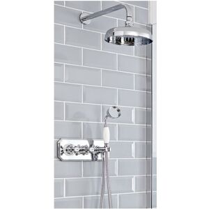 Milano - Elizabeth - Traditional 2 Outlet Twin Diverter Thermostatic Mixer Shower Valve with 200mm Round Rainfall Shower Head and Hand Shower Handset Milano - Elizabeth - Traditional 2 Outlet Twin Diverter Thermostatic Mixer Shower Valve with 200mm Round Rainfall Shower Head and Hand Shower Handset