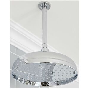 Milano - Elizabeth - Traditional Chrome Round Fixed Rainfall Shower Head with Ceiling Mounted Arm - 300mm Head Milano - Elizabeth - Traditional Chrome Round Fixed Rainfall Shower Head with Ceiling Mounted Arm - 300mm Head