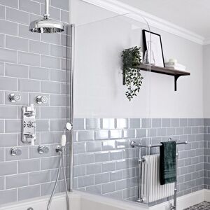 Milano - Elizabeth - Traditional 3 Outlet Triple Diverter Thermostatic Mixer Shower Valve with 205mm Round Rainfall Shower Head Body Jets and Hand Milano - Elizabeth - Traditional 3 Outlet Triple Diverter Thermostatic Mixer Shower Valve with 205mm Round Rainfall Shower Head Body Jets and Hand