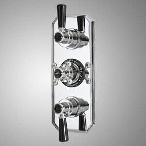 Milano - Elizabeth - Traditional Concealed Triple Diverter Thermostatic Mixer Shower Valve with 3 Outlets - Chrome & Black Milano - Elizabeth - Traditional Concealed Triple Diverter Thermostatic Mixer Shower Valve with 3 Outlets - Chrome & Black