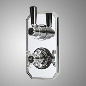 Milano - Elizabeth - Traditional Concealed Twin Thermostatic Mixer Shower Valve - Chrome & Black Milano - Elizabeth - Traditional Concealed Twin Thermostatic Mixer Shower Valve - Chrome & Black