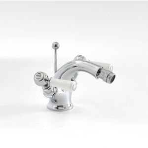 Milano - Elizabeth - Traditional Bathroom Mono Bidet Mixer Tap - Chrome & White (Lever Handles) Milano - Elizabeth - Traditional Bathroom Mono Bidet Mixer Tap - Chrome & White (Lever Handles)
