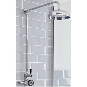 Milano - Elizabeth - Traditional Grand Rigid Riser with 1 Outlet Twin Exposed Thermostatic Mixer Shower Valve and Round Rainfall Shower Head - Chrome Milano - Elizabeth - Traditional Grand Rigid Riser with 1 Outlet Twin Exposed Thermostatic Mixer Shower Valve and Round Rainfall Shower Head - Chrome