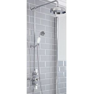 Milano - Elizabeth - Traditional Grand Rigid Riser with 2 Outlet Exposed Triple Thermostatic Mixer Shower Valve Round Rainfall Shower Head and Hand Milano - Elizabeth - Traditional Grand Rigid Riser with 2 Outlet Exposed Triple Thermostatic Mixer Shower Valve Round Rainfall Shower Head and Hand