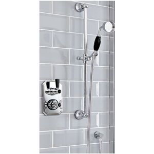 Milano Elizabeth - Traditional Twin Thermostatic Mixer Shower Valve and Riser Rail Kit with Hand Shower Handset Hose Riser Rail and Outlet Elbow - Chrome & Milano Elizabeth - Traditional Twin Thermostatic Mixer Shower Valve and Riser Rail Kit with Hand Shower Handset Hose Riser Rail and Outlet Elbow - Chrome &