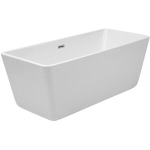 Milano - Elswick – White Modern Bathroom Freestanding Double Ended Square Bath - 1615mm x 720mm Milano - Elswick – White Modern Bathroom Freestanding Double Ended Square Bath - 1615mm x 720mm