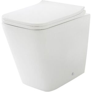 Elswick - White Ceramic Modern Back to Wall Toilet Pan wc and Soft Close Seat - Milano Elswick - White Ceramic Modern Back to Wall Toilet Pan wc and Soft Close Seat - Milano