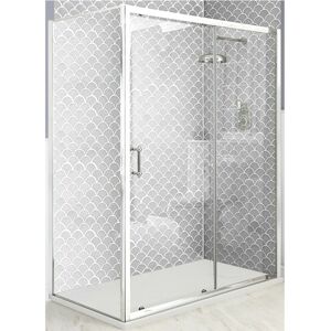 Langley - Traditional Chrome Corner Sliding Door Shower Enclosure with White Slate Effect Tray and Fast Flow Waste - 1000mm x 800mm - Milano Langley - Traditional Chrome Corner Sliding Door Shower Enclosure with White Slate Effect Tray and Fast Flow Waste - 1000mm x 800mm - Milano