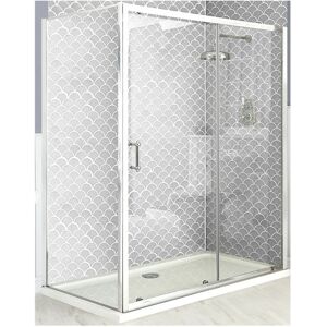 Milano Langley - Traditional Chrome Corner Sliding Door Shower Enclosure Side Panel and White Tray with Fast Flow Waste - 1200mm x 760mm Milano Langley - Traditional Chrome Corner Sliding Door Shower Enclosure Side Panel and White Tray with Fast Flow Waste - 1200mm x 760mm